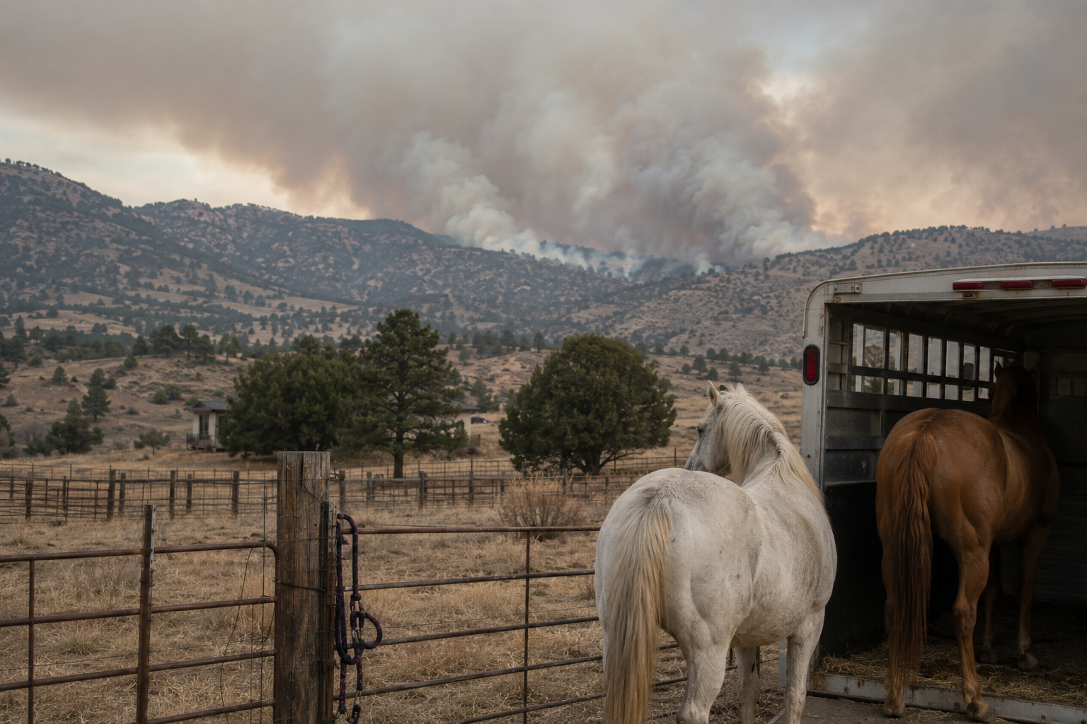Large animals being evacuated during the Colorado wildfire response